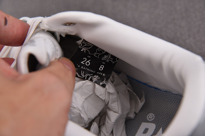 a bathing ape bape sta patent leather white grey