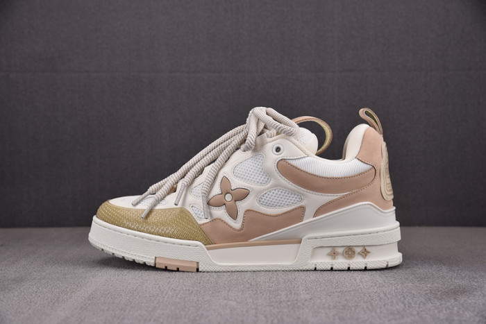 l&v skate sneaker beige white