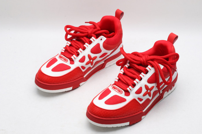 l&v skate sneaker red white